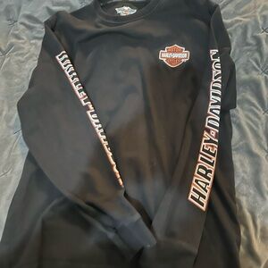 Harley-Davidson Black and Orange Logo Long Sleeve